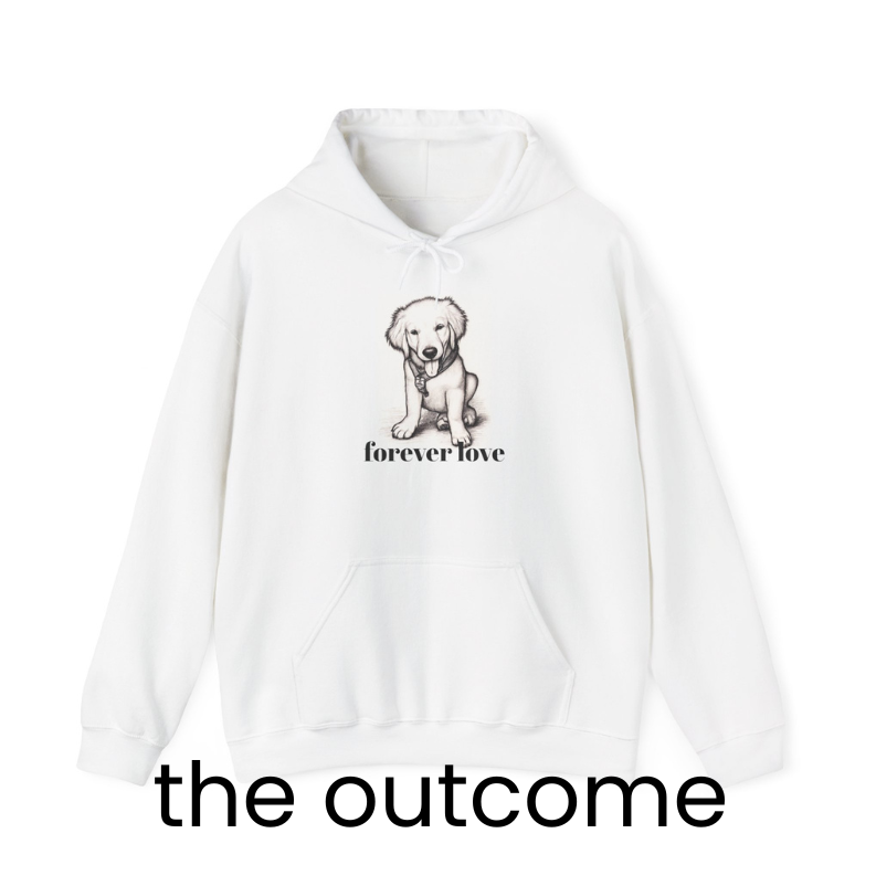 Custom Pet Portrait Hoodie – "Forever Love" Edition