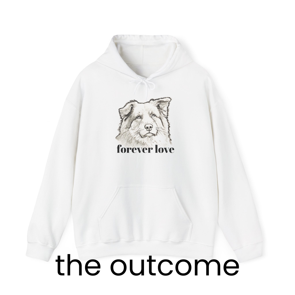 Custom Pet Portrait Hoodie – "Forever Love" Edition