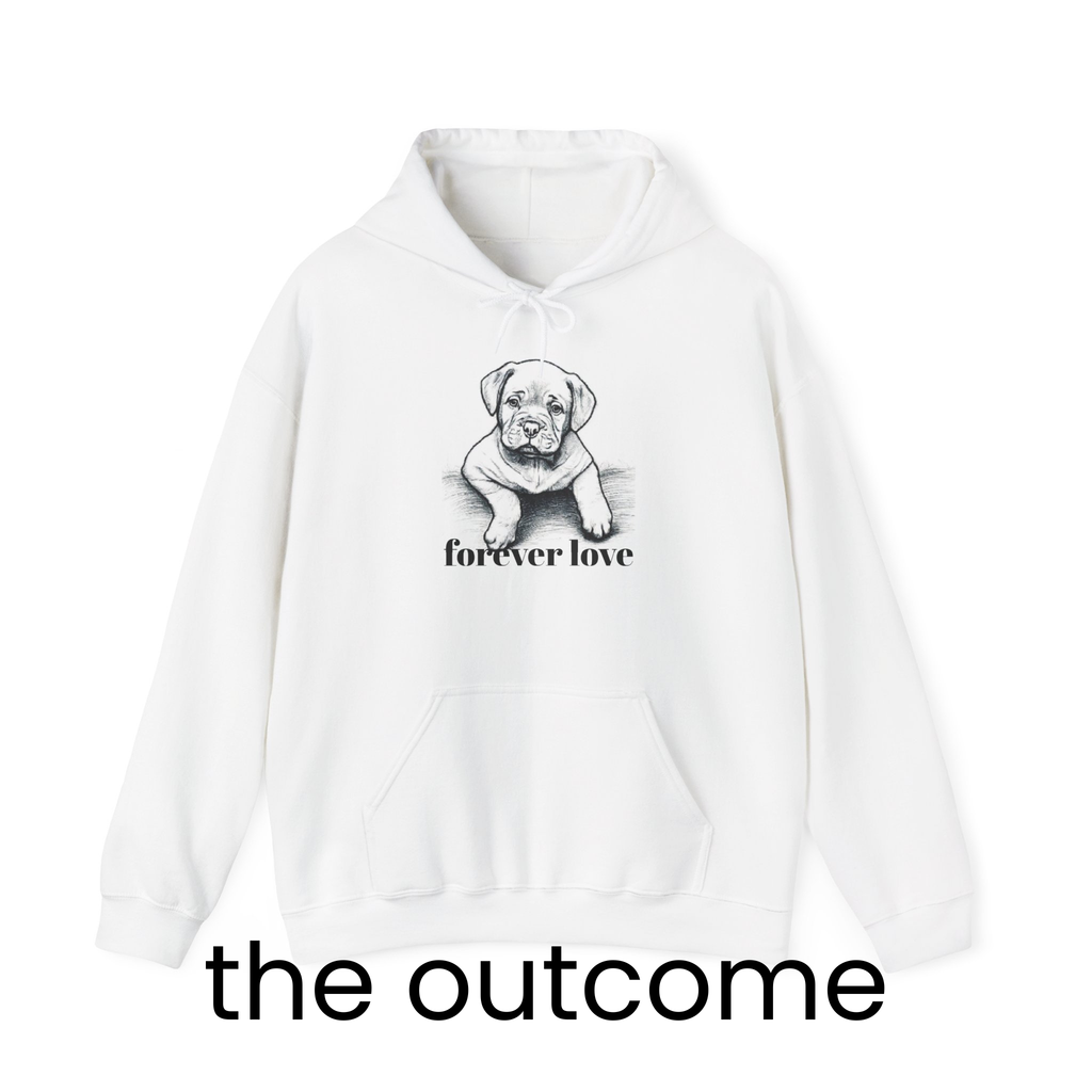 Custom Pet Portrait Hoodie – "Forever Love" Edition