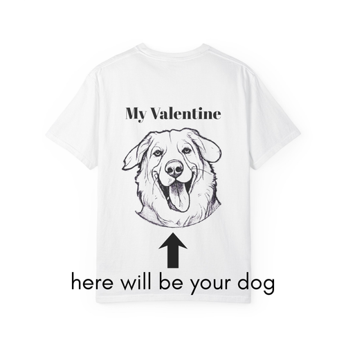 My Valentine Dog T-Shirt "with your own dog" — Cute custom Pet Lover Tee for Valentine’s Day